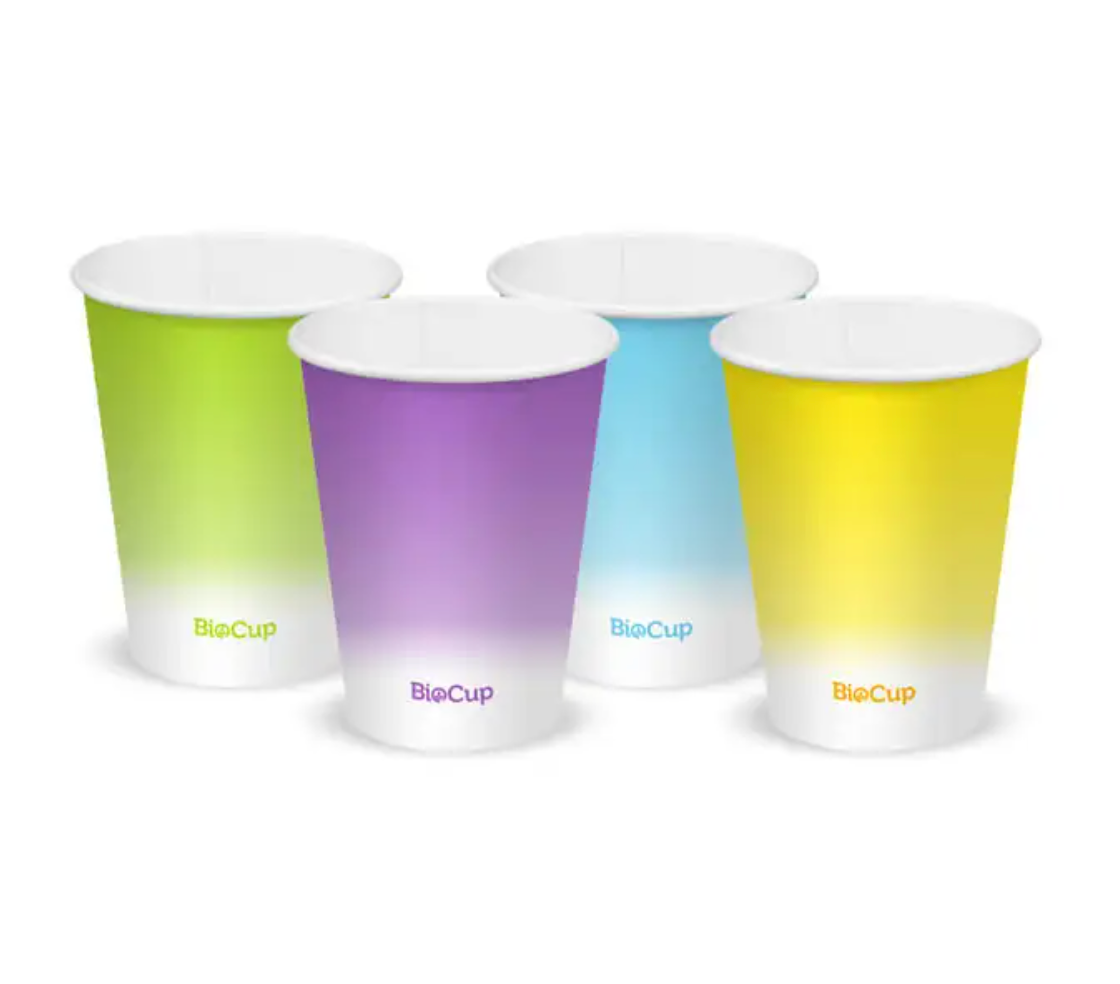 390ml / 12oz (90mm) Coloured Cold Paper BioCup Carton/1000
