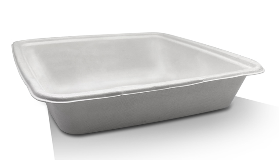 Square Takeaway Tray 9" Sugarcane Tray Carton/200