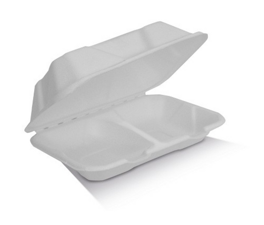Sugarcane Clamshell 2 Compartments (Carton of 250)