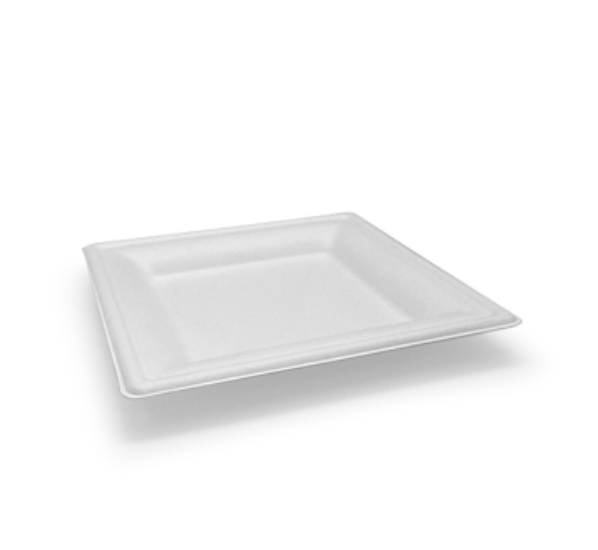 White Sugarcane Square Plate 6" (Carton of 600)