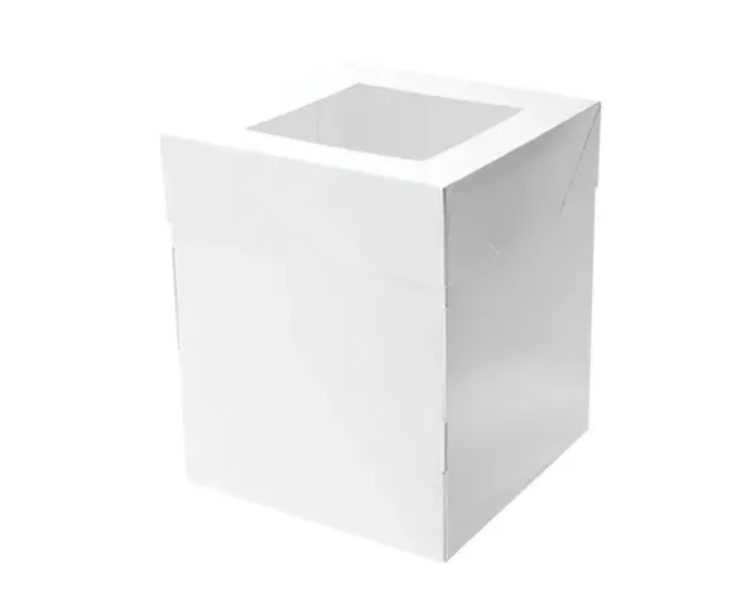 Wedding Cake Box 8inch White with Window Pack/10