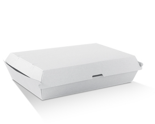 White Corrugated Clamshell Family Pack (Carton of 100)