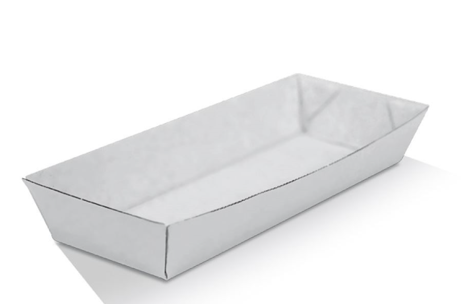 White Corrugated Hot Dog Tray (Carton of 600)