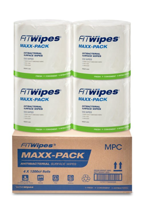 WOWW Wipes Anti-Bacterial Surface Wipes Carton/4 Rolls