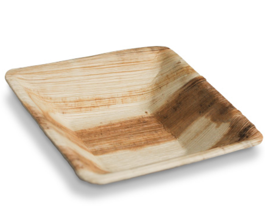 Areca Leaf Palm Square Plate 18cm Carton/100