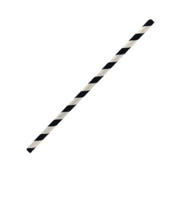 Cocktail Paper Straw Black Stripe (Carton if 2500)