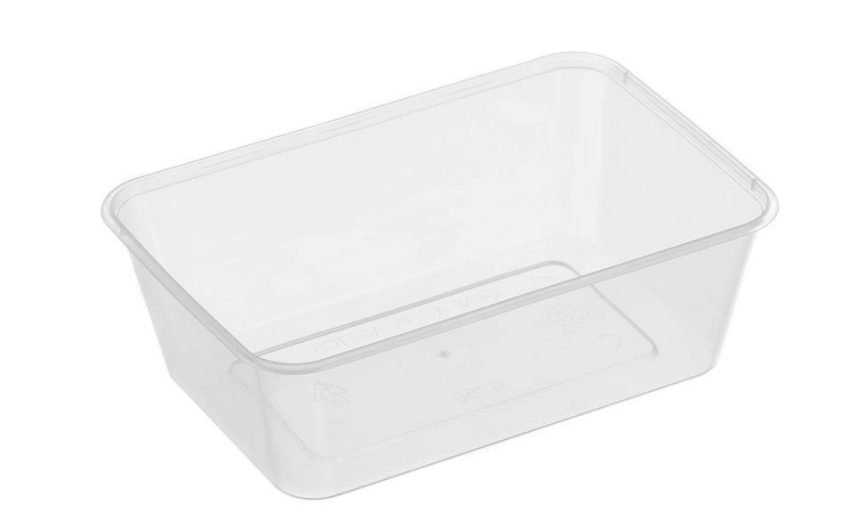 Genfac Freezer Grade 750ml Rectangular Container Clear Carton/500