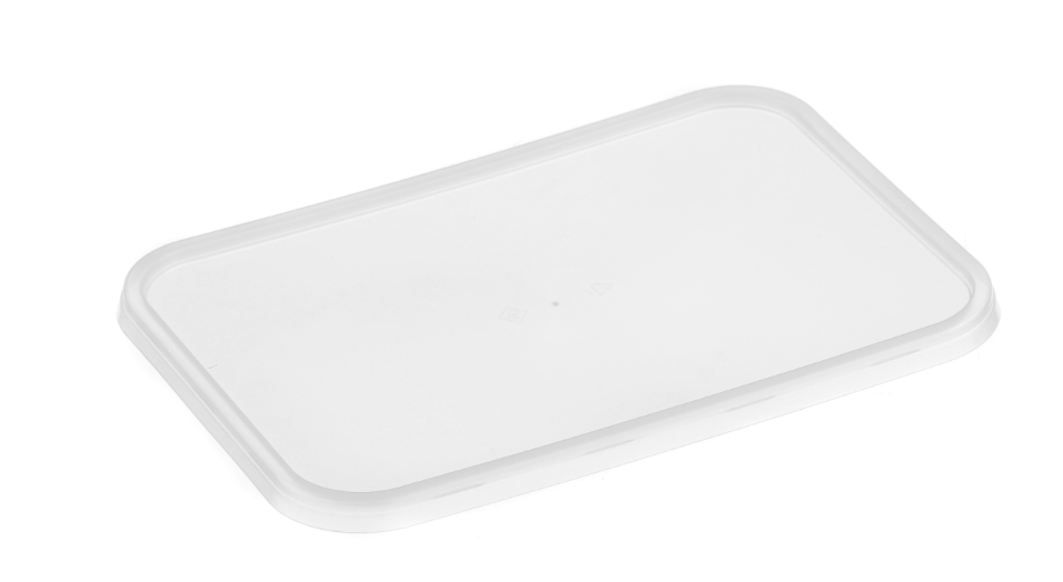 Genfac Ribbed Rectangular Lid Natural (Carton of 500)