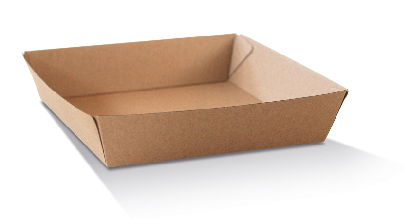 Large Tray Brown Corrugated Kraft Plain (Carton of 250)