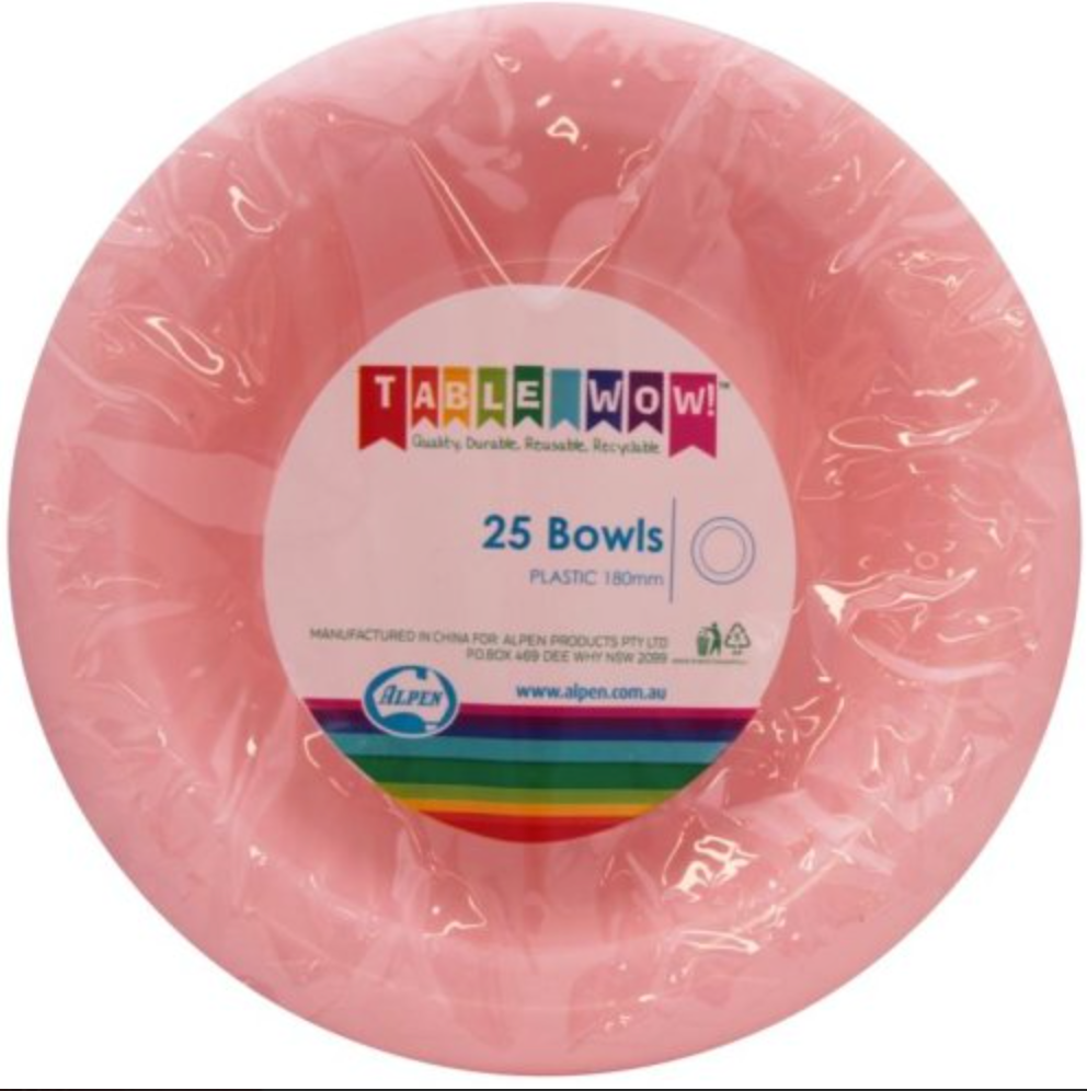 Light Pink Plastic Bowl Pack/20