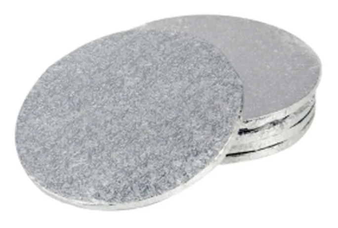 8inch Round Masonite Silver Cakeboard Pack/10
