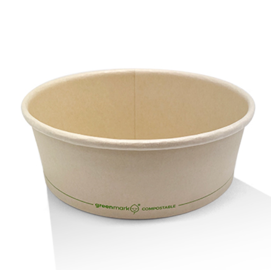 PLA Coated Bamboo Paper Salad Bowl 16oz Carton/300