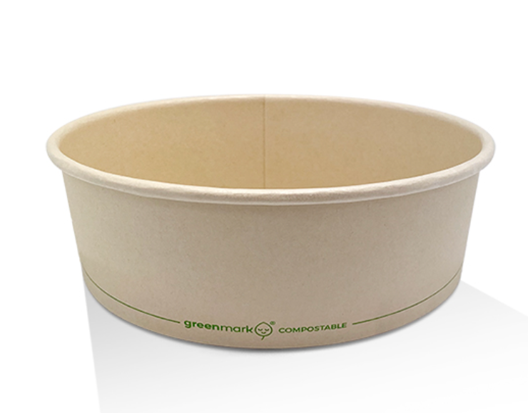 PLA Coated Bamboo Paper Salad Bowl 42oz Carton/300
