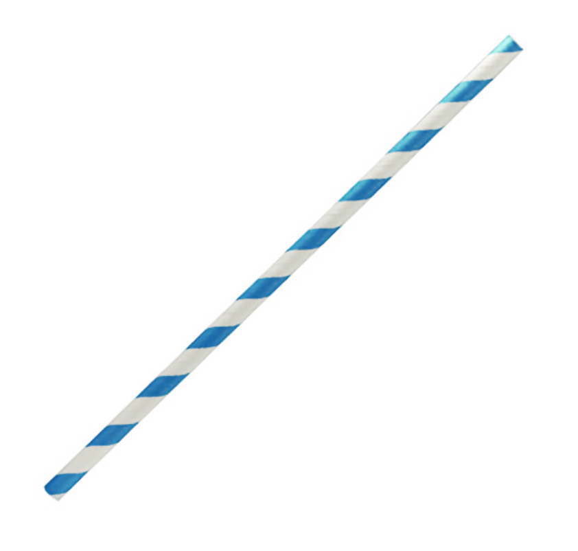 Regular Paper Straw Blue Stripe (Carton of 2500)