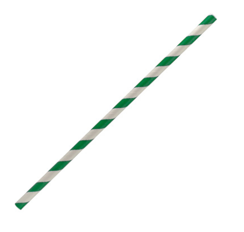 Regular Paper Straw Green Stripe Carton/2500
