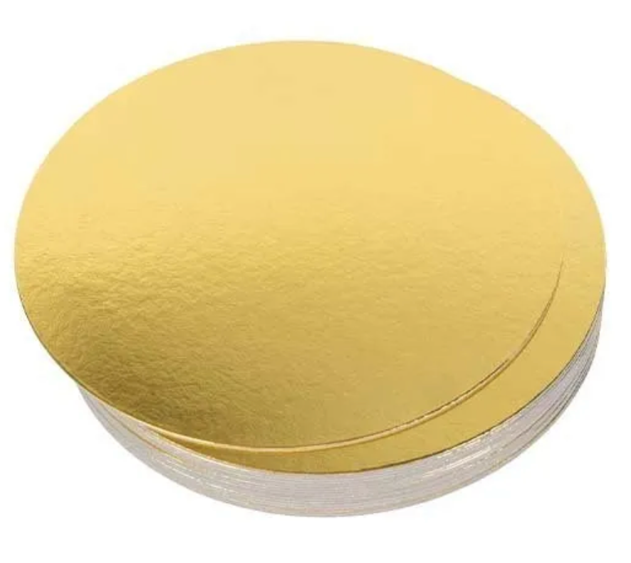 12inch Round Masonite Gold Cakeboard Pack/10