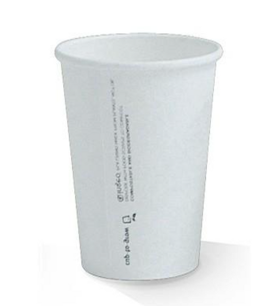 10oz PLA Coated Single Wall Coffee Cup White Carton/1000