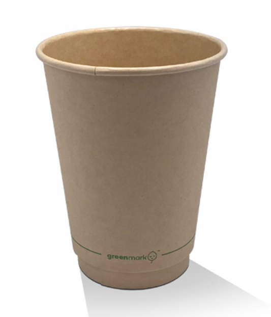 12oz Aqueous Coated Bamboo Double Wall Coffee Cup (Carton of 500)