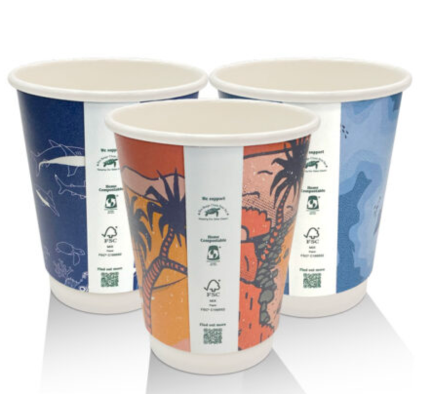 12oz Aqueous Coated Double Wall Art Series 90mm (Carton of 500)
