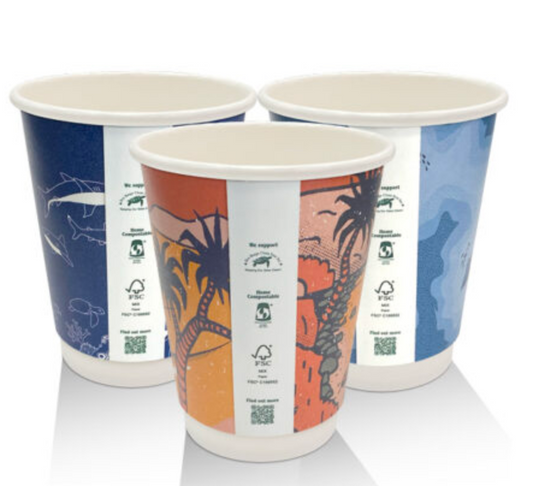 12oz Aqueous Coated Double Wall Art Series 90mm (Carton of 500)