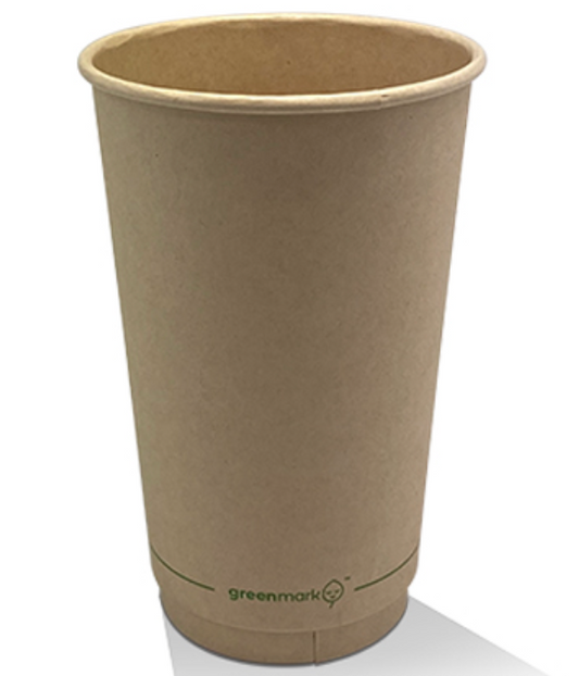 16oz Aqueous Coated Bamboo Double Wall Coffee Cup (Carton of 500)