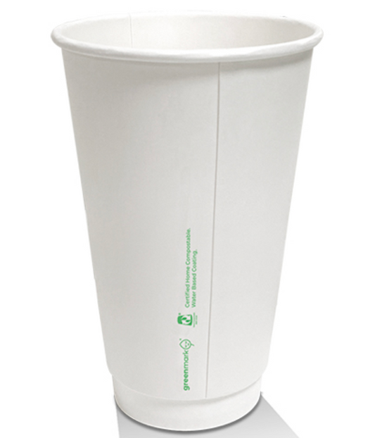 16oz Aqueous Coated Double Wall Coffee Cup White (Carton of 500)
