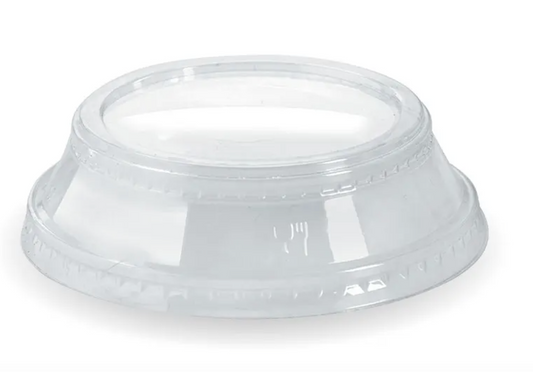 300–700ml Raised Flat Lid No Hole (Clear BioCup)