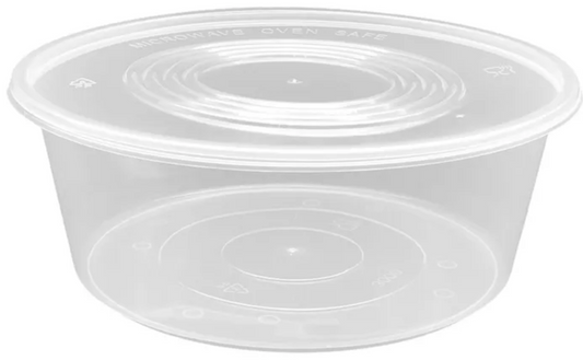 220ml Round Plastic Containers and Lids Carton/500