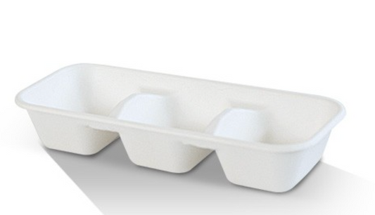3 Compartment Sugarcane Tray (Carton of 400)