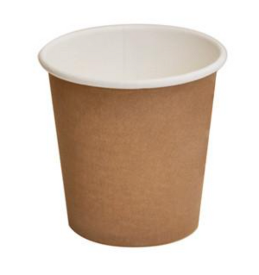 4oz PLA Coated Single Wall Coffee Cup Brown (Carton of 1000)