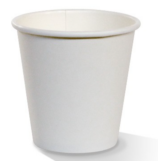 8oz PE Coated Single Wall Coffee Cup White 90mm (Carton of 1000)