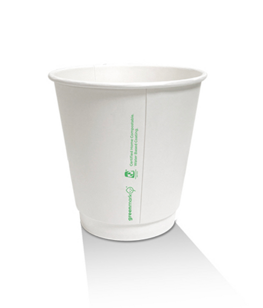 8oz Aqueous Coated Double Wall Coffee Cup White (Carton of 500)