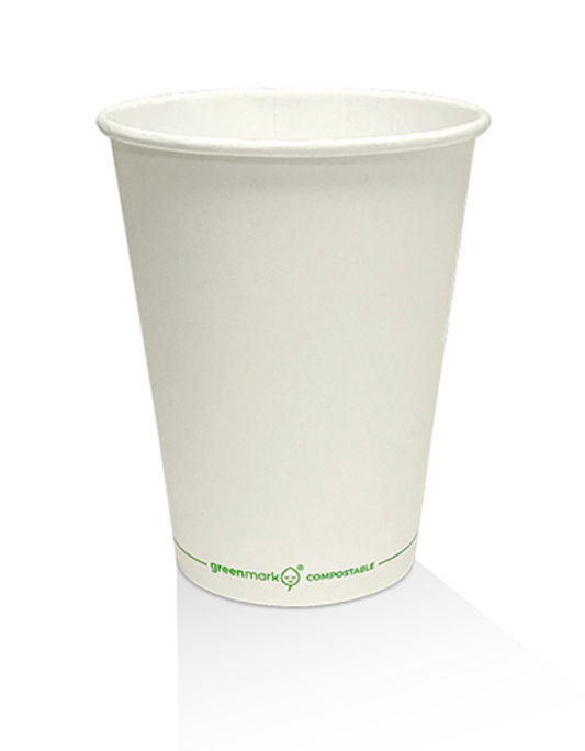 8oz PLA Coated Single Wall Coffee Cup Plain White Standard (Carton of 1000)