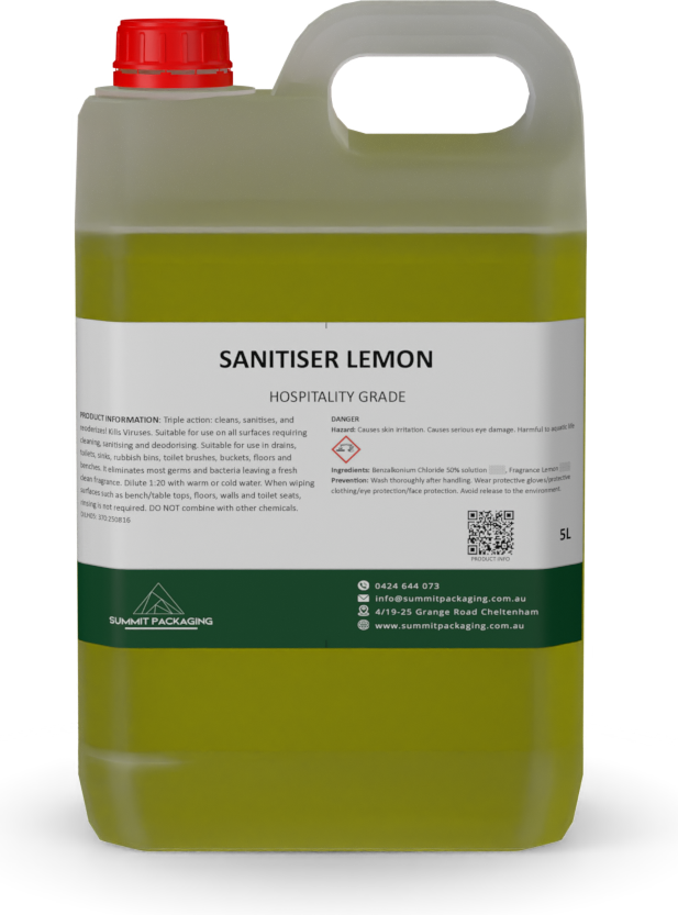 5L Lemon Sanitiser Hospitality Grade