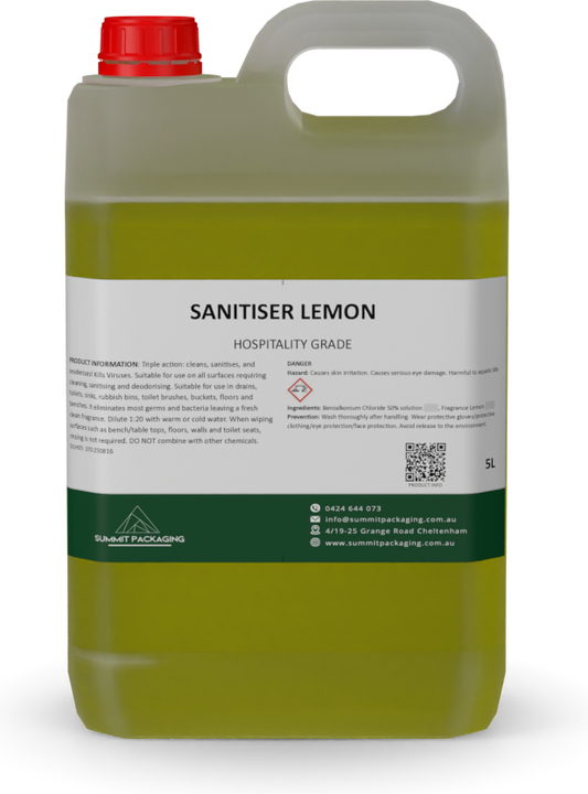 5L Lemon Sanitiser Hospitality Grade