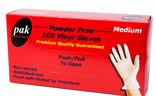 Medium Vinyl Gloves- Powder Free