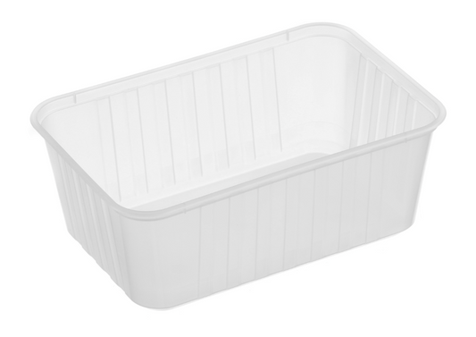 Genfac 1000ml Ribbed Rectangular Container Natural