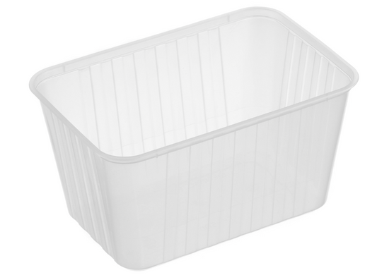 Genfac 1500ml Ribbed Rectangular Container Natural