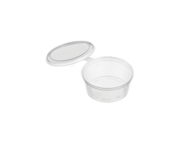 Genfac 50ml Round Hinged Container Natural Carton/1000