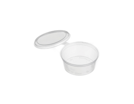 Genfac 50ml Round Hinged Container Natural Carton/1000