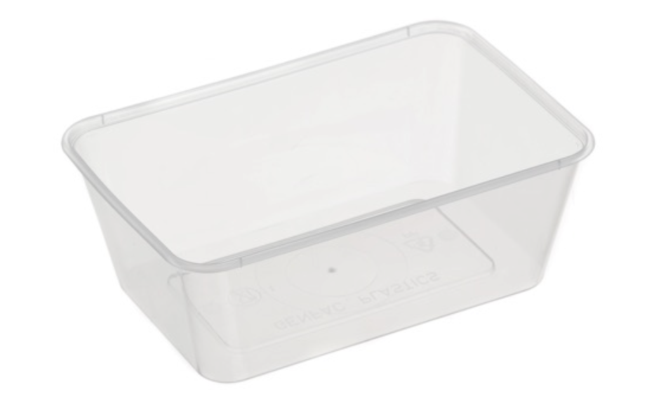 Genfac G1000ml Rectangular Container Natural Carton/500