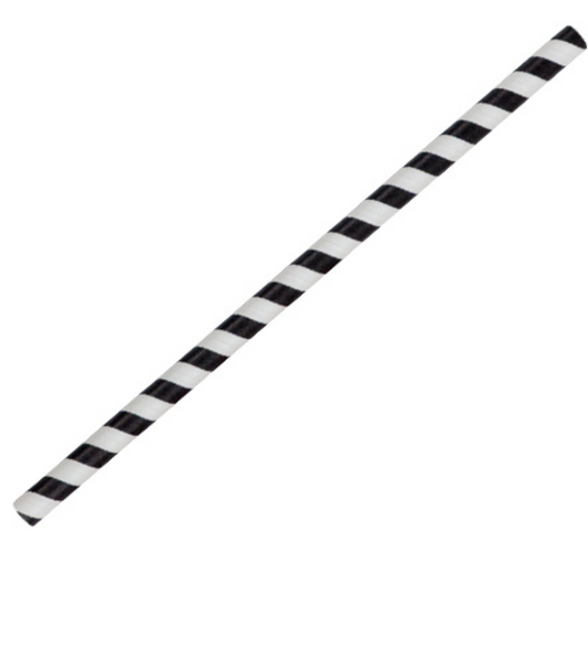 Jumbo Paper Straw Black Stripe (Carton of 2500)
