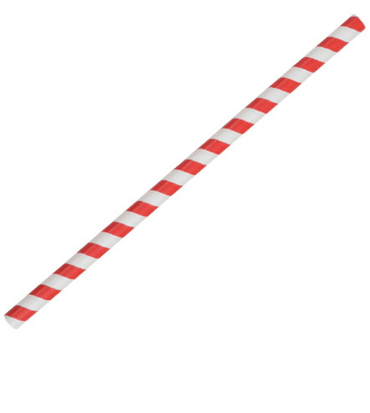 Jumbo Paper Straw Red Stripe (Carton of 2500)