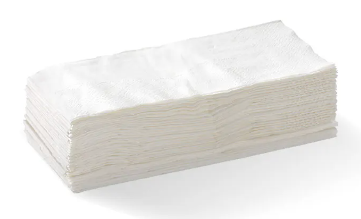 1Ply 1/8 Fold Napkin White