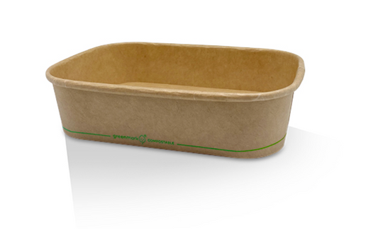 PP Coated Rectangular Kraft Container 500ml (Carton of 300)