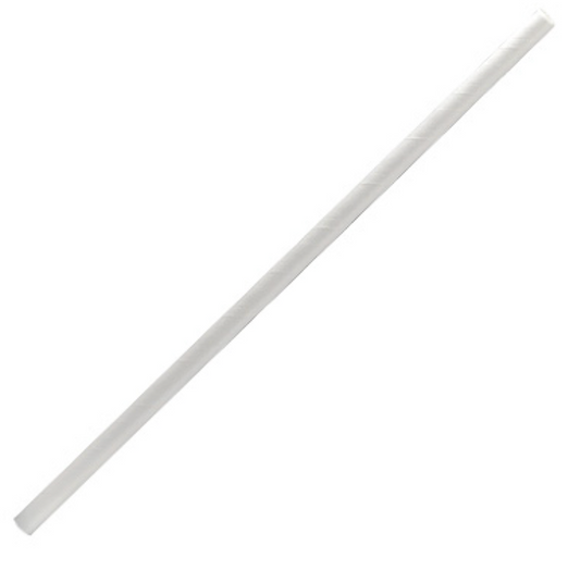 Cocktail Paper Straw Plain White (Carton of 2500)