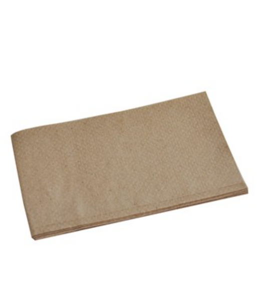 Recycled Napkin 1ply 1/6 Fold Brown Kraft (Carton of 5000)