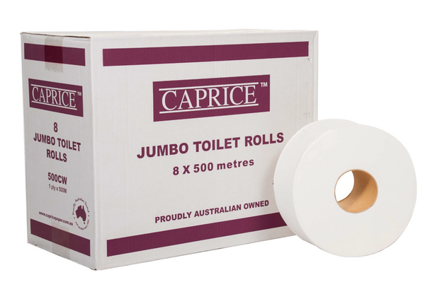 Caprice Jumbo Toilet Paper 1 Ply Carton/8 – Summitpackaging