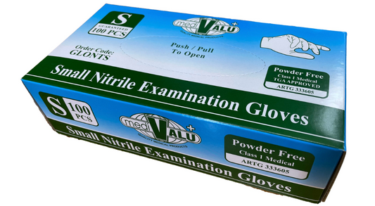 Blue TGA Approved Nitrile Examination Gloves Small Carton/1000