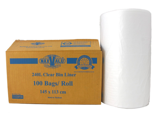 240L Clear Bin Liner Carton/100